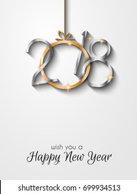 2018 Frohes Neujahrshintergrund für Ihre Saisonflieger und Ihre Grußkarte oder Einladungen zu Weihnachten