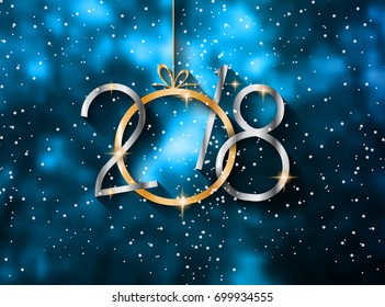2018 Happy New Year Background for your Seasonal Flyers and Greetings Card or Christmas themed invitations