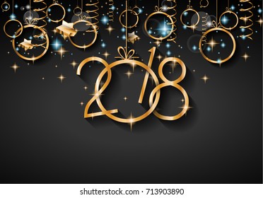 2018 Happy New Year Background for your Seasonal Flyers and Greetings Card or Christmas themed invitations