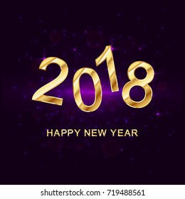 2018 Happy New Year Background for your Seasonal Flyers and Greetings Card. Vector illustration