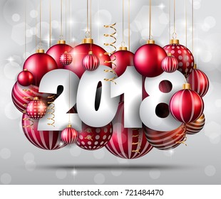 2018 Feliz Año Nuevo fondo para tu tarjeta de volantes y saludos de temporada o invitaciones temáticas de Navidad