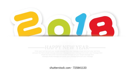 2018 Happy  new year background with shadow