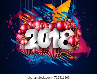 2018 Feliz Año Nuevo fondo para tu tarjeta de volantes y saludos de temporada o invitaciones temáticas de Navidad