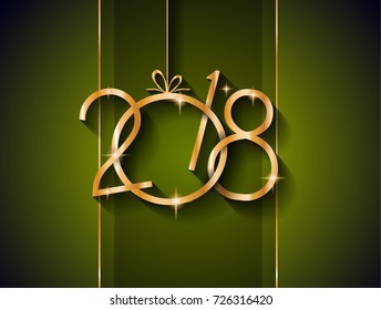 2018 Frohes Neujahrshintergrund für Ihre Saisonflieger und Ihre Grußkarte oder Einladungen zu Weihnachten