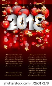 2018 Feliz Año Nuevo fondo para tu tarjeta de volantes y saludos de temporada o invitaciones temáticas de Navidad