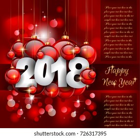 2018 Happy New Year Background for your Seasonal Flyers and Greetings Card or Christmas themed invitations