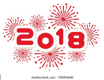 2018 Happy  new year background with fireworks