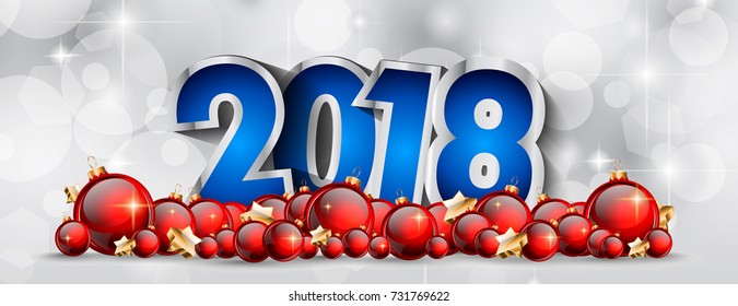 2018 Happy New Year Background for your Seasonal Flyers and Greetings Card or Christmas themed invitations