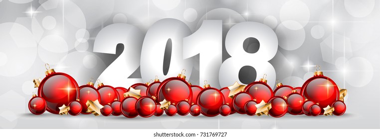 2018 Happy New Year Background for your Seasonal Flyers and Greetings Card or Christmas themed invitations