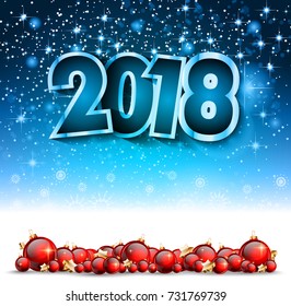 2018 Happy New Year Background for your Seasonal Flyers and Greetings Card or Christmas themed invitations