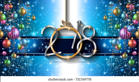 2018 Happy New Year Background for your Seasonal Flyers and Greetings Card or Christmas themed invitations