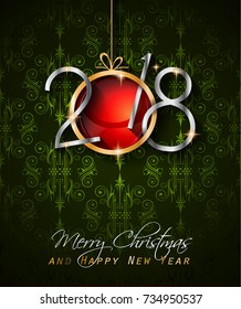 2018 Happy New Year Background for your Seasonal Flyers and Greetings Card or Christmas themed invitations