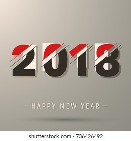 2018 Happy New Year background. Modern design for cover, greeting card, printing products, party flyer, presentation, brochures or booklet. Vector illustration.