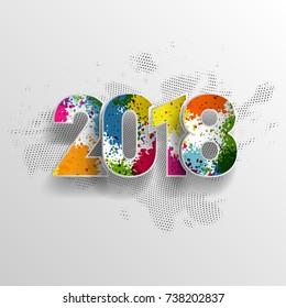 2018 Happy New Year background decoration. Concept vector illustration of date 2018 year. 