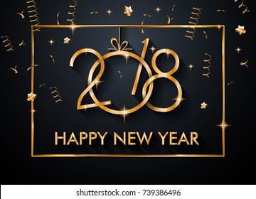 2018 Happy New Year Background for your Seasonal Flyers and Greetings Card or Christmas themed invitations