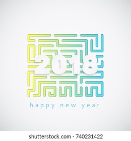 2018 happy new year background. Vector eps10