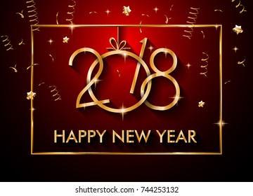 2018 Happy New Year Background for your Seasonal Flyers and Greetings Card or Christmas themed invitations