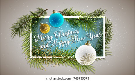 2018 Happy New Year Background for your Seasonal Flyers and Greetings Card or Christmas themed invitation. Merry Christmas and Happy New Year. Classic style poster  web or card.