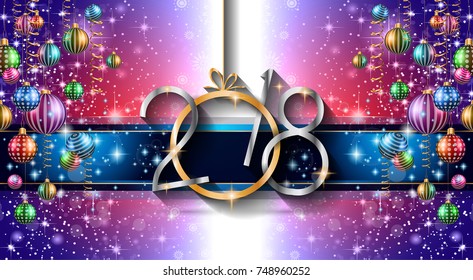 2018 Feliz Año Nuevo fondo para tu tarjeta de volantes y saludos de temporada o invitaciones temáticas de Navidad
