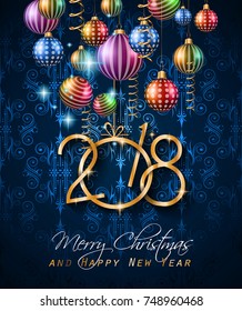 2018 Happy New Year Background for your Seasonal Flyers and Greetings Card or Christmas themed invitations