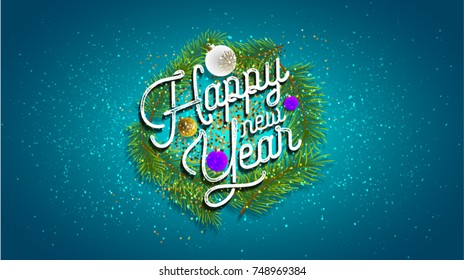 2018 Happy New Year Background for your Seasonal Flyers and Greetings Card or Christmas themed invitation. Merry Christmas and Happy New Year. Classic style poster  web or card.