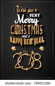 2018 Happy New Year Background for your Seasonal Flyers and Greetings Card or Christmas themed invitations