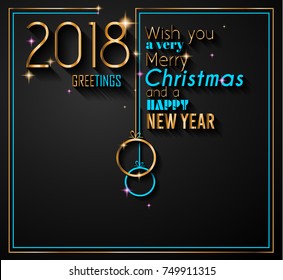 2018 Happy New Year Background for your Seasonal Flyers and Greetings Card or Christmas themed invitations
