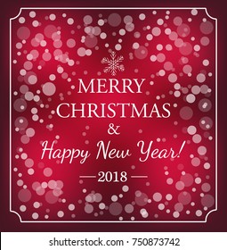 2018 Happy New Year Background for your Flyers and Greetings Card. Ideal to use for parties invitation. Merry christmas and happy new year. Celebration.