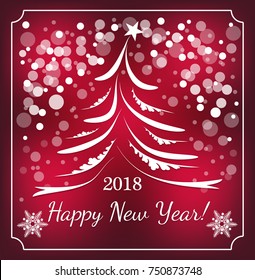 2018 Happy New Year Background for your Flyers and Greetings Card. Ideal to use for parties invitation. Merry christmas and happy new year. Celebration.