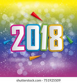 2018 Happy New Year background. Vector illustration.