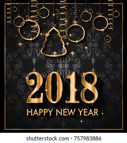 2018 Happy New Year Background for your Seasonal Flyers and Greetings Card or Christmas themed invitations