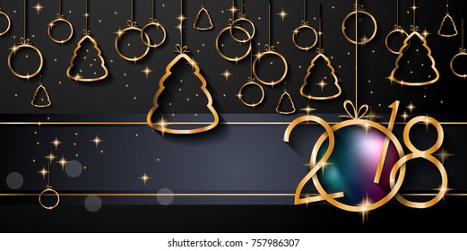 2018 Happy New Year Background for your Seasonal Flyers and Greetings Card or Christmas themed invitations