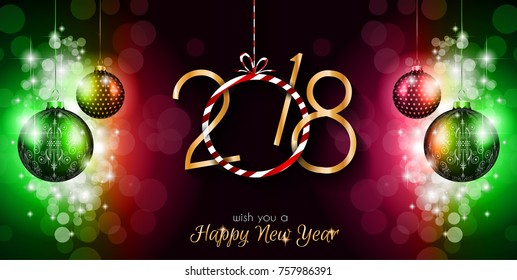 2018 Happy New Year Background for your Seasonal Flyers and Greetings Card or Christmas themed invitations