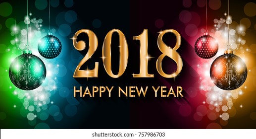2018 Happy New Year Background for your Seasonal Flyers and Greetings Card or Christmas themed invitations