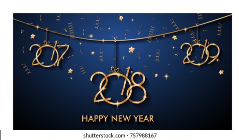 2018 Happy New Year Background for your Seasonal Flyers and Greetings Card or Christmas themed invitations