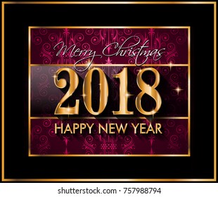 2018 Happy New Year Background for your Seasonal Flyers and Greetings Card or Christmas themed invitations