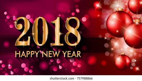 2018 Happy New Year Background for your Seasonal Flyers and Greetings Card or Christmas themed invitations