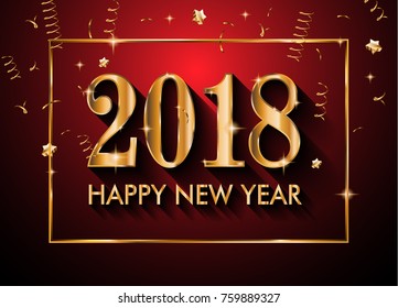 2018 Happy New Year Background for your Seasonal Flyers and Greetings Card or Christmas themed invitations