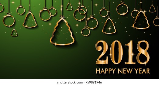 2018 Frohes Neujahrshintergrund für Ihre Saisonflieger und Ihre Grußkarte oder Einladungen zu Weihnachten