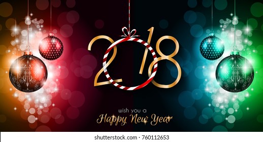 2018 Happy New Year Background for your Seasonal Flyers and Greetings Card or Christmas themed invitations