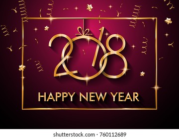 2018 Happy New Year Background for your Seasonal Flyers and Greetings Card or Christmas themed invitations