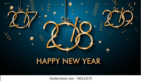 2018 Happy New Year Background for your Seasonal Flyers and Greetings Card or Christmas themed invitations