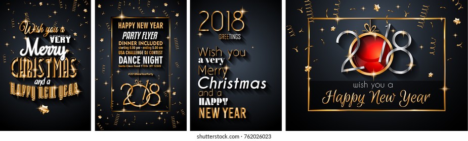 2018 Happy New Year Background for your Seasonal Flyers and Greetings Card or Christmas themed invitations