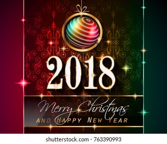 2018 Happy New Year Background for your Seasonal Flyers and Greetings Card or Christmas themed invitations