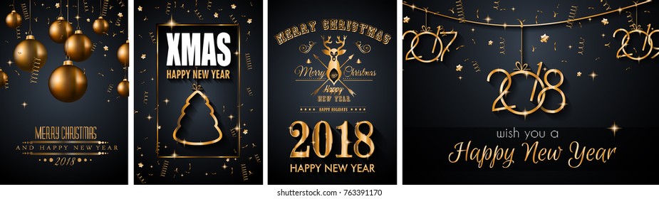 2018 Happy New Year Background for your Seasonal Flyers and Greetings Card or Christmas themed invitations
