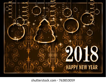 2018 Happy New Year Background for your Seasonal Flyers and Greetings Card or Christmas themed invitations