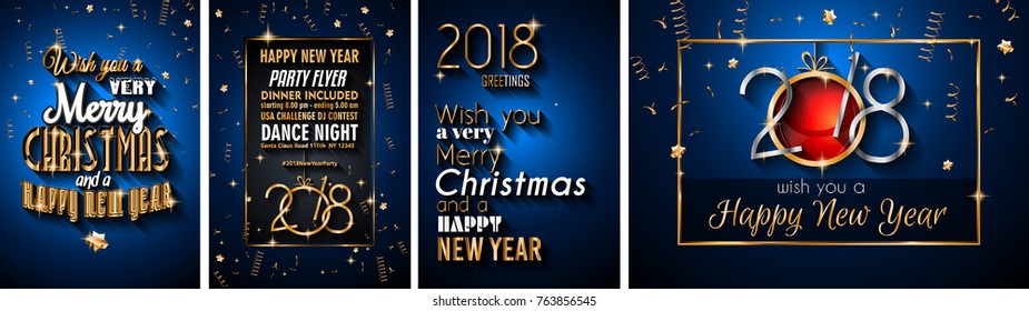 2018 Happy New Year Background for your Seasonal Flyers and Greetings Card or Christmas themed invitations