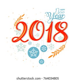 2018 Happy New Year Background for Flyers and Greetings Card