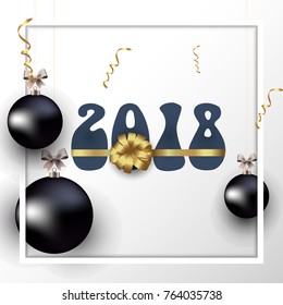 2018 Happy New Year Background for Flyers and Greetings Card