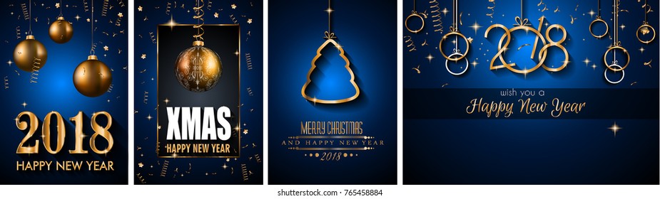 2018 Feliz Año Nuevo fondo para tu tarjeta de volantes y saludos de temporada o invitaciones temáticas de Navidad